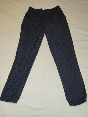 Women's Navy Polka Dot Drawstring Trousers